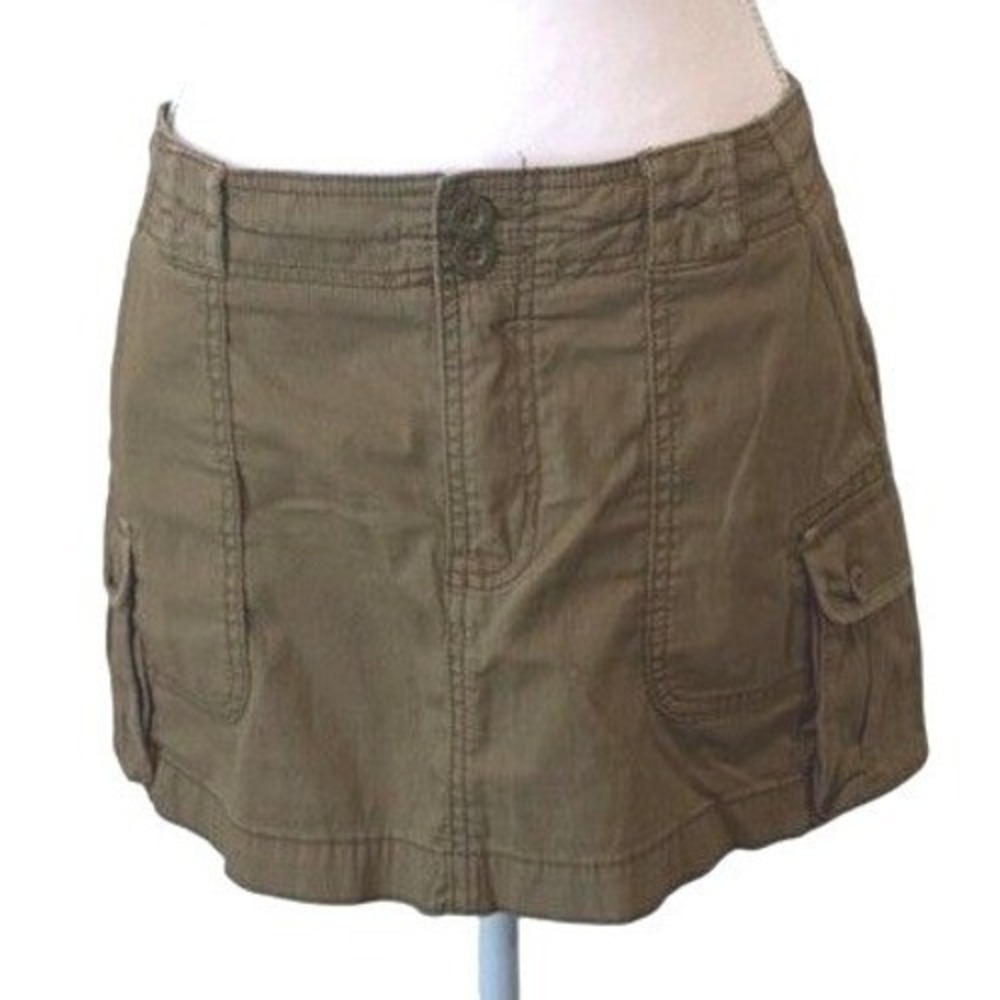 Abercrombie‎ 2000s. Mini Olive Utility Micro Mini Skirt Sz Sm